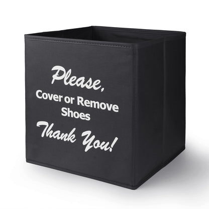 Opret Large Shoe Cover Box Black, Real Estate Agent Supplies, Disposable Shoe Cover Dispenser Box for Open House, Foldable Storage Bin