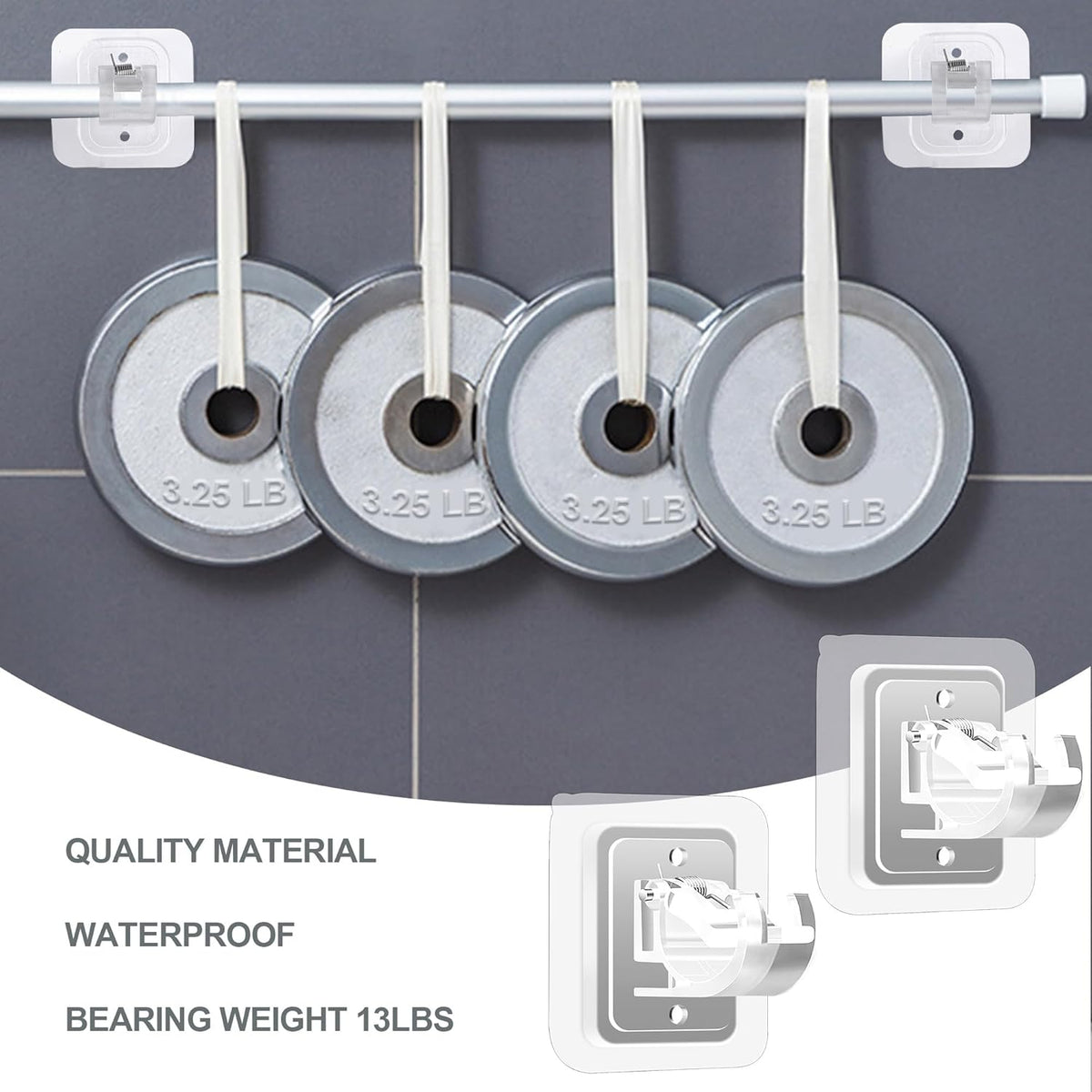 optional screw-mounting capability for textured surfaces like drywall and concrete