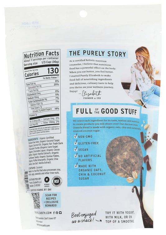 organic certified oats, seeds, and chocolate chunks