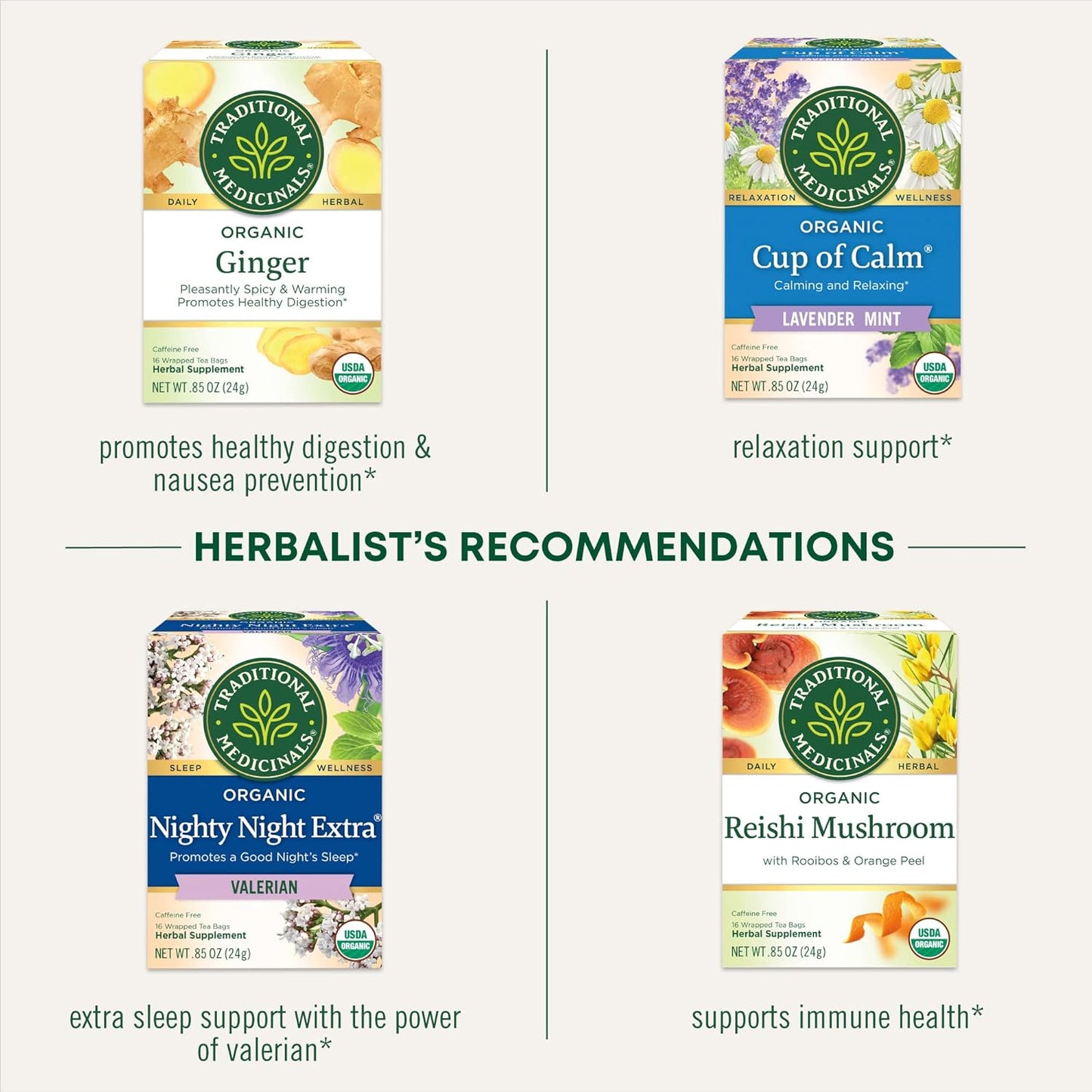 organic melissa officinalis (lemon balm) as primary calming botanical