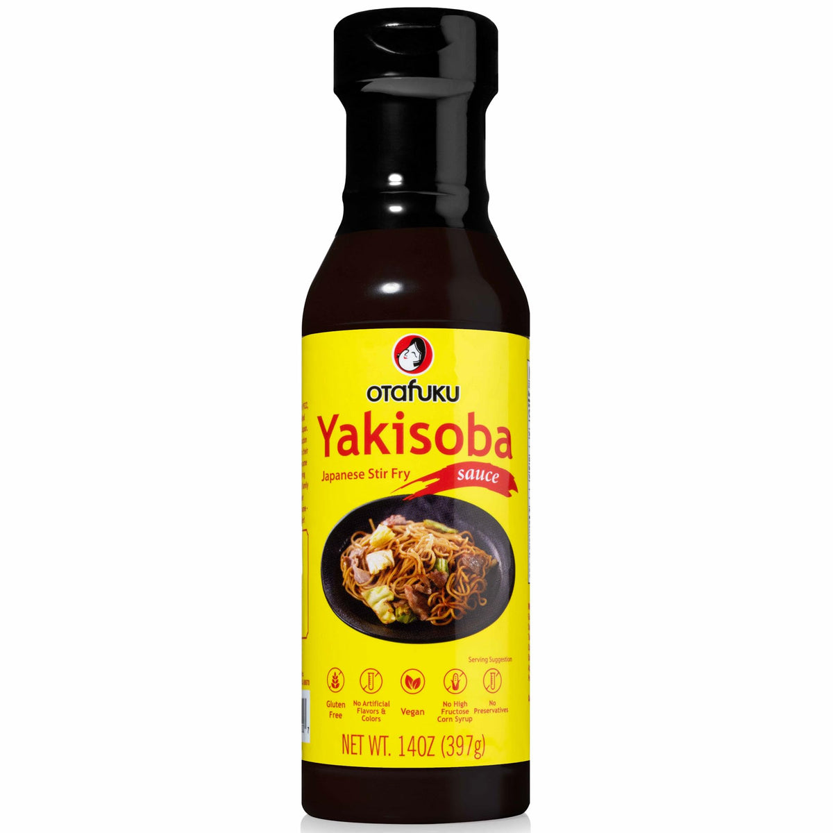 Otafuku Yakisoba Sauce for Japanese Stir Fry Noodles, Gluten-Free &amp;amp; Vegan Yakisoba Sauce Authentic Umami Flavor - No Artificial Flavors, Colors or Preservatives (14 Oz)