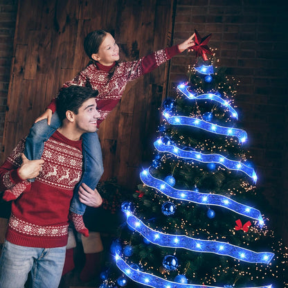 Otomix 66ft LED Ribbon Lights – Flameless Cool-Touch Christmas Garland for Safe Holiday Decorating