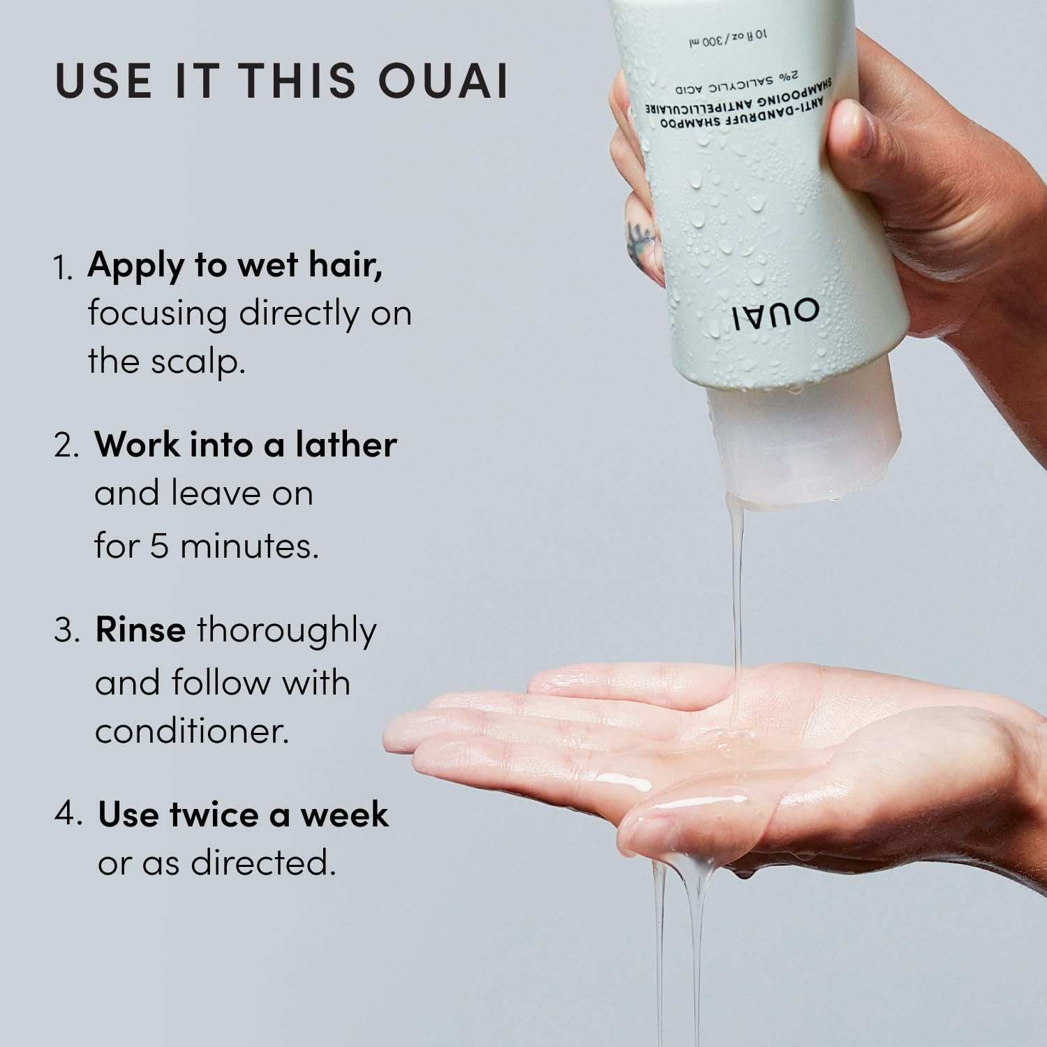 OUAI Anti Dandruff Shampoo – Thoughtful Birthday Gift for Her, Self-Care Ready to Gift, 10 Fl Oz
