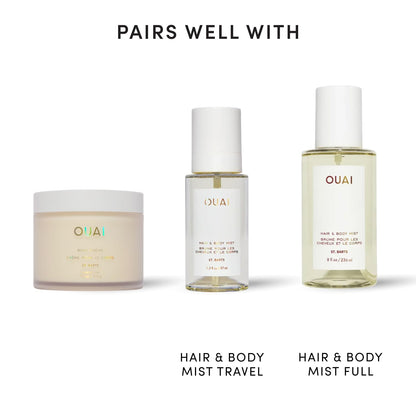 OUAI Body Cream – Scented Meditation Companion for the Yoga Room, Tropical St. Barts Whipped Moisturizer