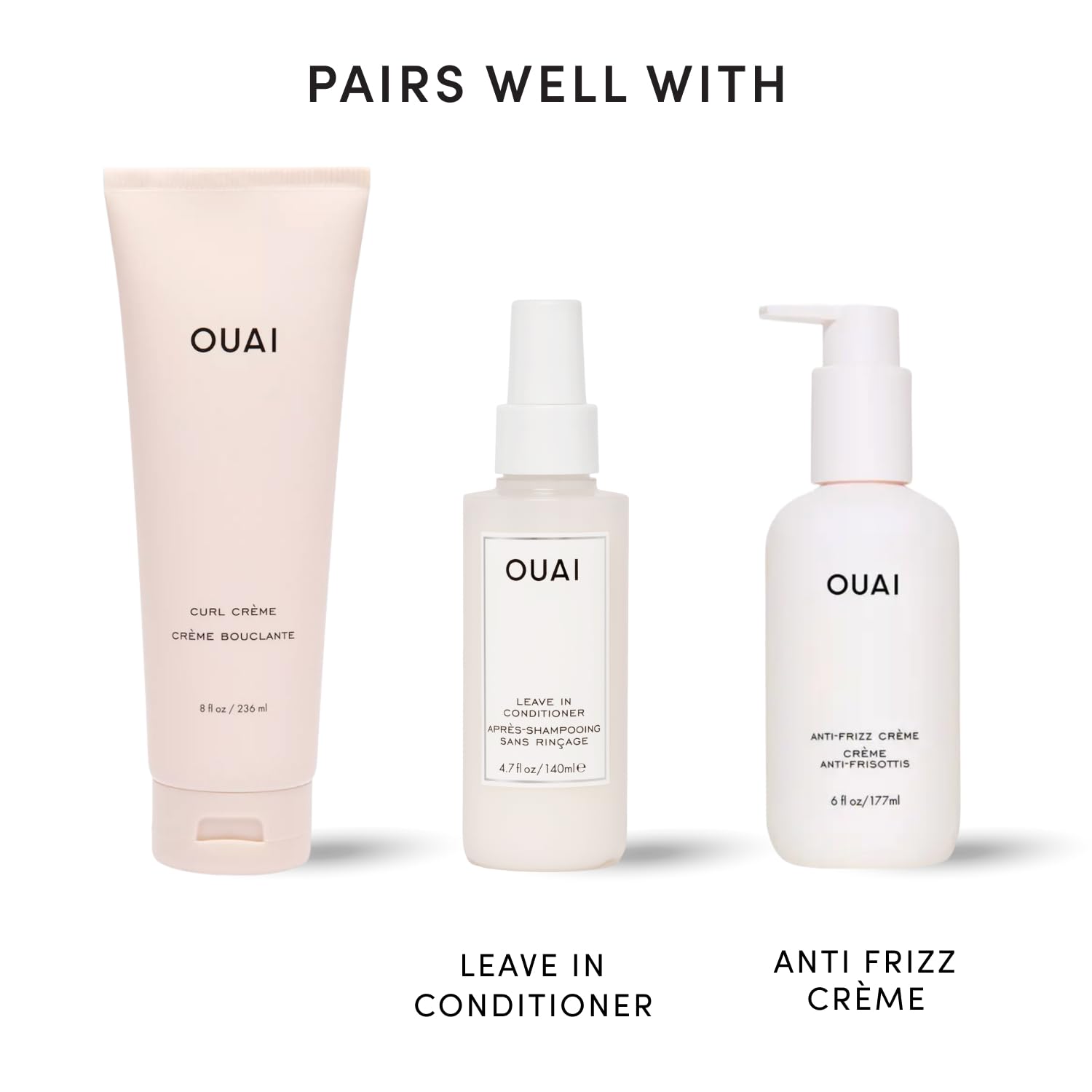 OUAI Curl Cream - Thoughtful Birthday Gift for Curly-Haired Friends, Silicone-Free Defining Cream 8 oz