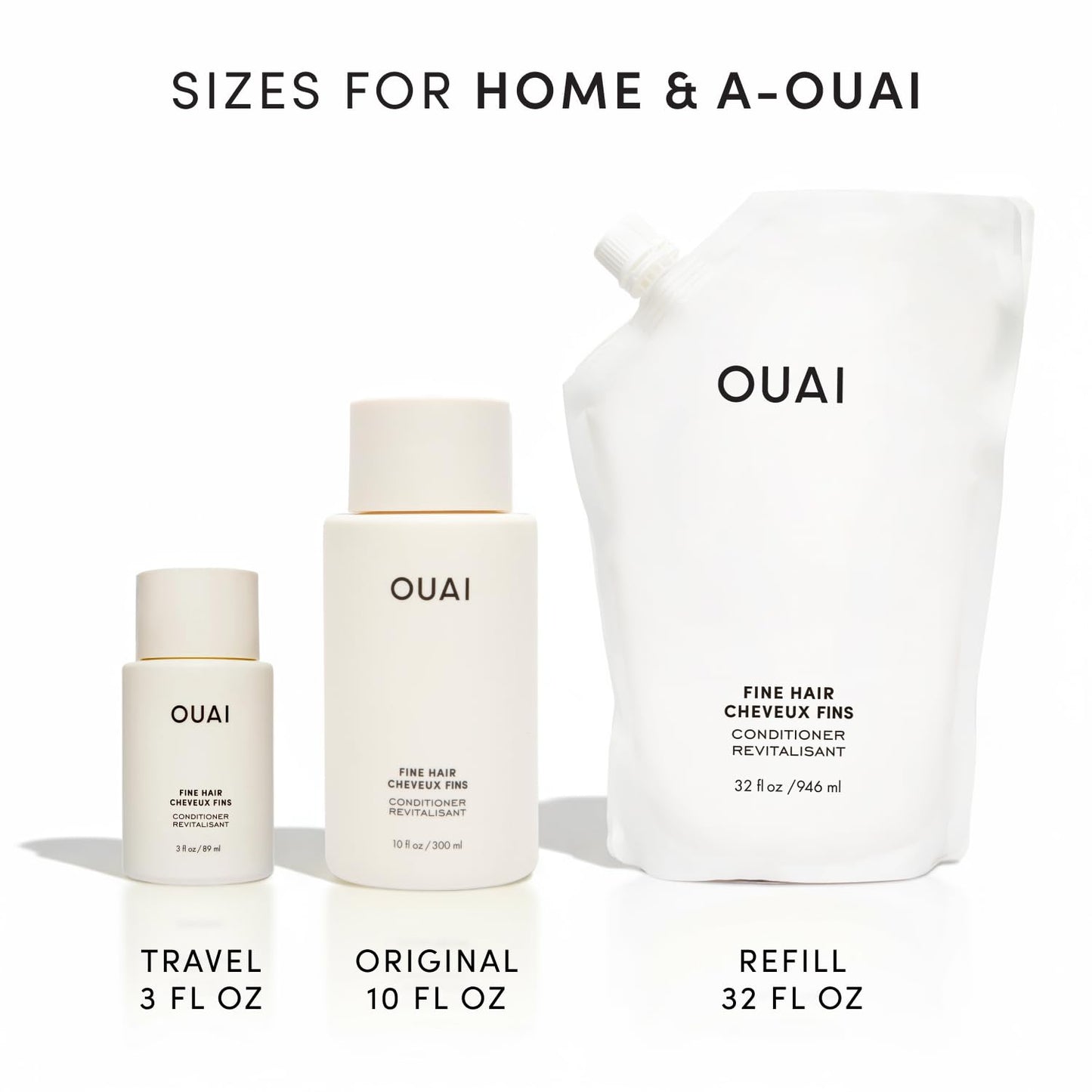 OUAI Fine Hair Conditioner - Mindful Volumizing Conditioner for Fine Hair with Calming Scent Ritual