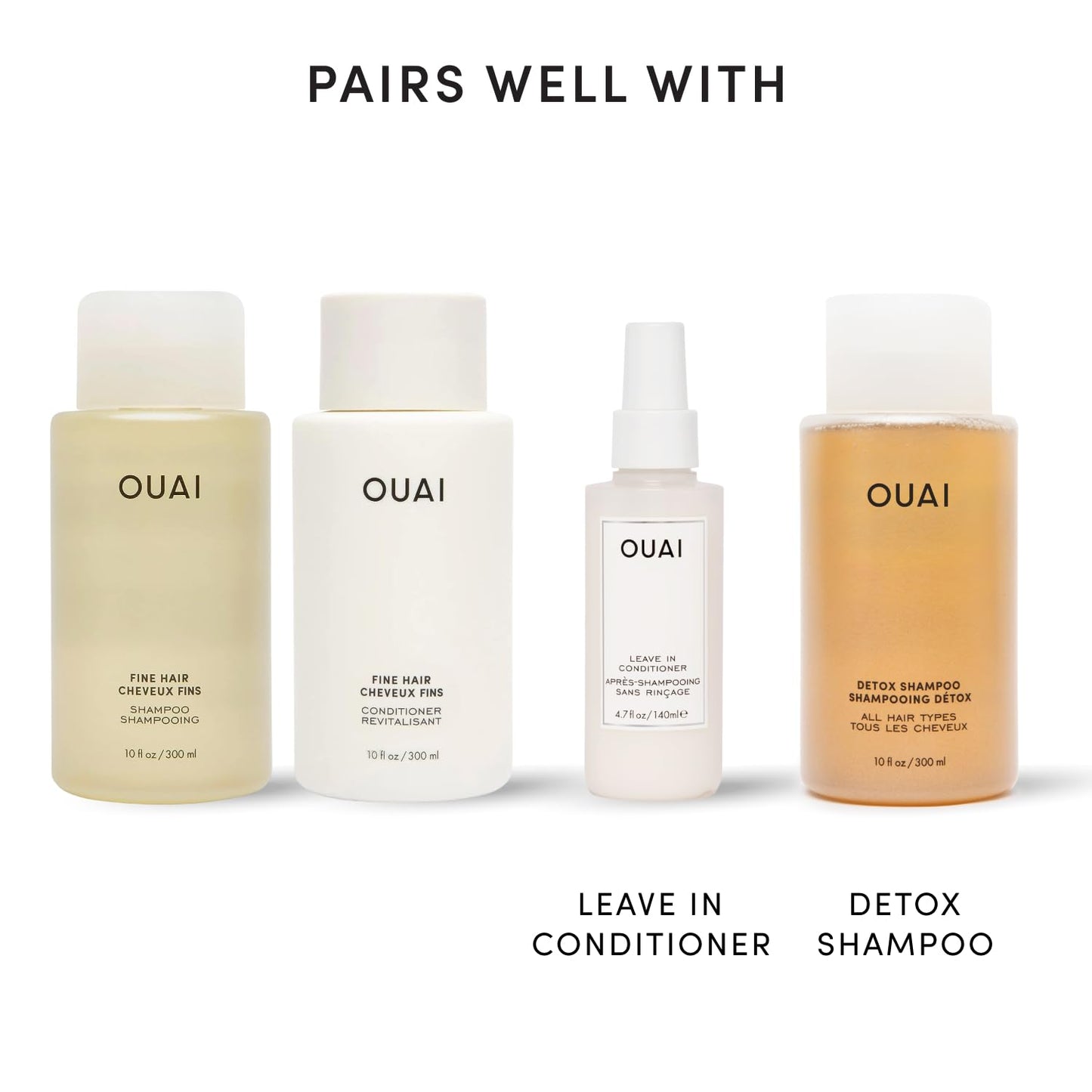 OUAI Fine Shampoo and Conditioner Set - Mindful Volumizing Ritual for the Calming Nightly Wind-Down