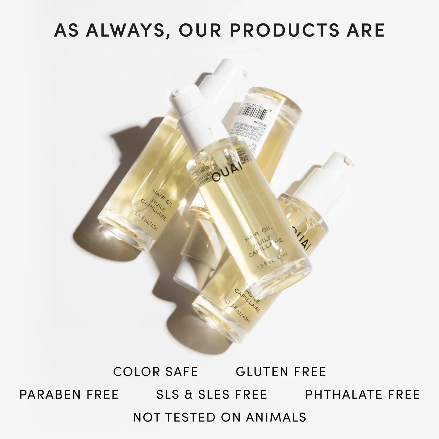 OUAI Hair Oil - Premium Glossing Treatment for Color-Treated Hair in the Master Bathroom