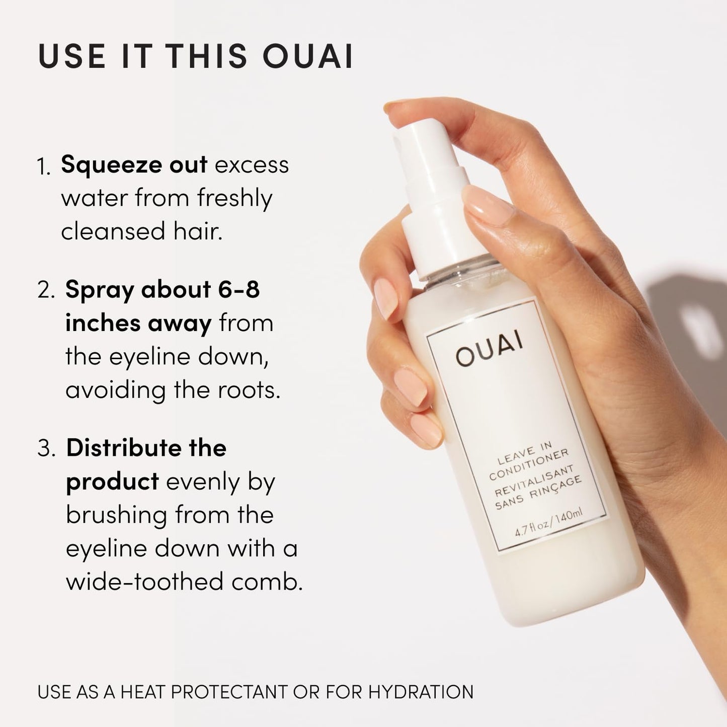 OUAI Leave In Conditioner & Heat Protectant – Thoughtful Birthday Gift for Women Who Love Heat Styling