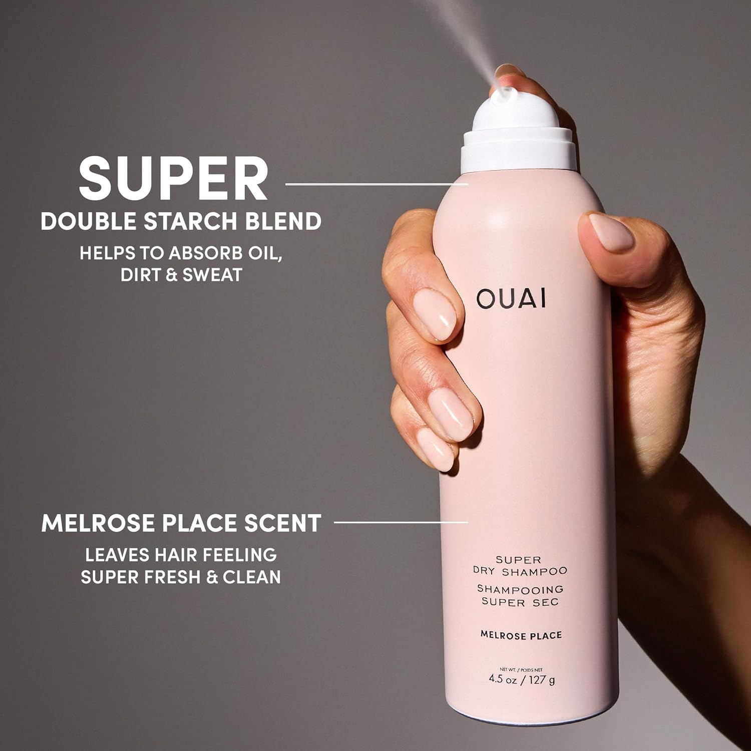 OUAI Super Dry Shampoo - Thoughtful Birthday Gift for Her, Signature Scent Haircare Set 4.5 oz