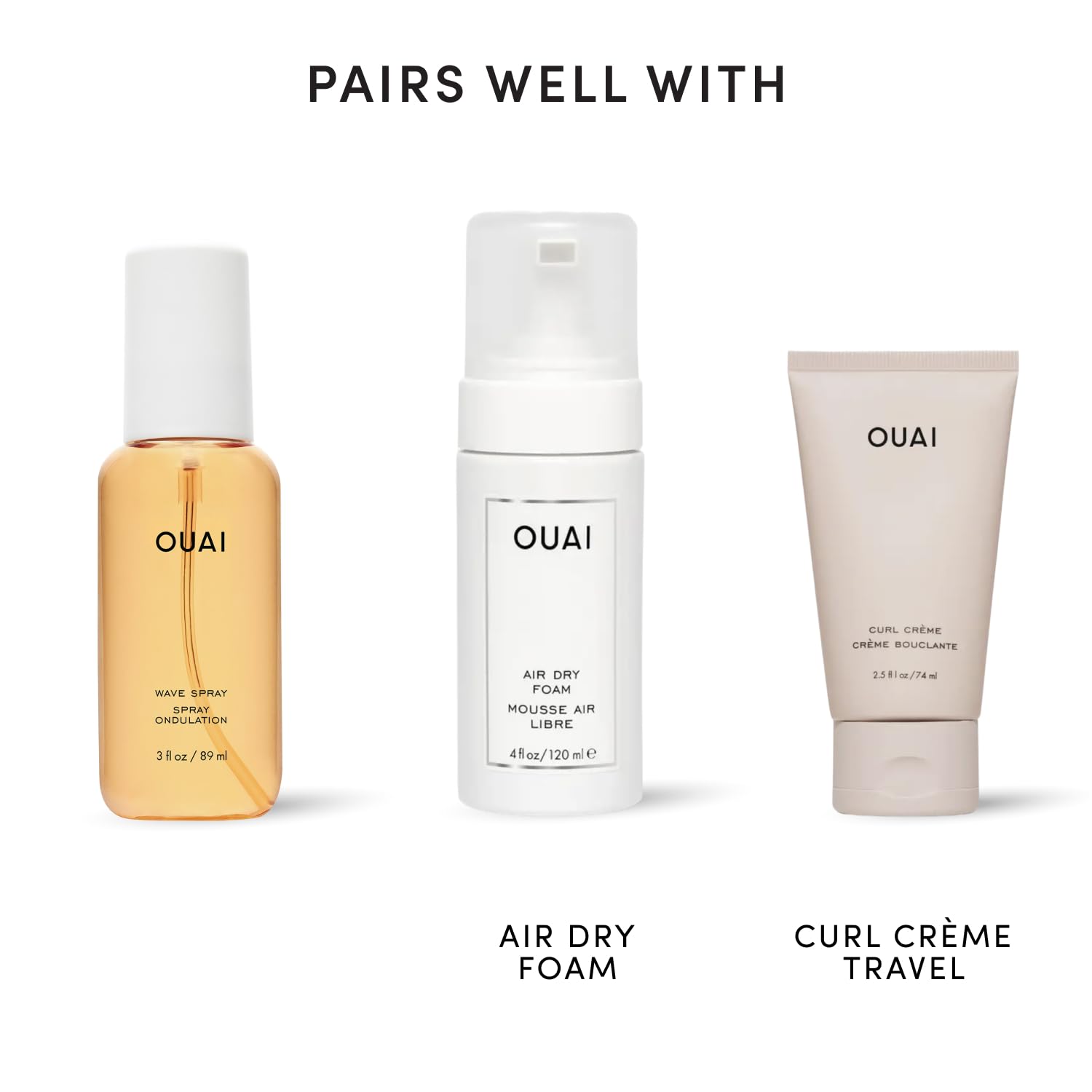 OUAI Wave Spray - Affordable Luxury Bridesmaid Gift, Birthday Present for Her, and Stocking Stuffer Texture Mist (3 fl oz)