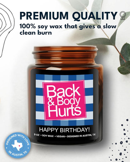 OurSmile Back & Body Hurts Candle – Minimalist Home Accent with Wood Wick and Neutral Scent