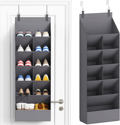 over-the-door hooks compatible with doors up to 1.7 inches thick, requiring zero installation
