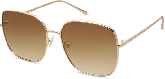 oversized square metal frame with flat lens profile