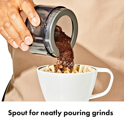OXO Brew Compact Conical Burr Coffee Grinder – Home Office Coffee Grinder for a Focus-Boosting Morning Ritual, Drip and Espresso