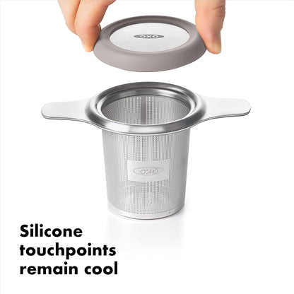OXO Brew Tea Infuser Basket – Clean-Lined Loose Leaf Steeper for Uncluttered Kitchen Counters
