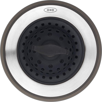 OXO Good Grips 2-in-1 Sink Strainer Stopper – Minimalist Kitchen Sink Accessory for Clean, Uncluttered Countertops