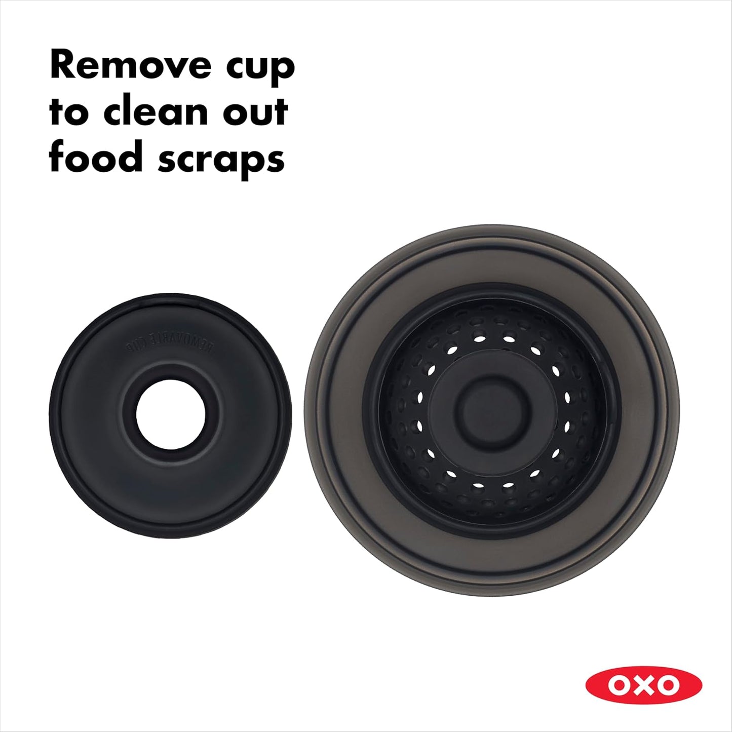 OXO Good Grips 2-in-1 Sink Strainer Stopper – Minimalist Kitchen Sink Accessory for Clean, Uncluttered Countertops