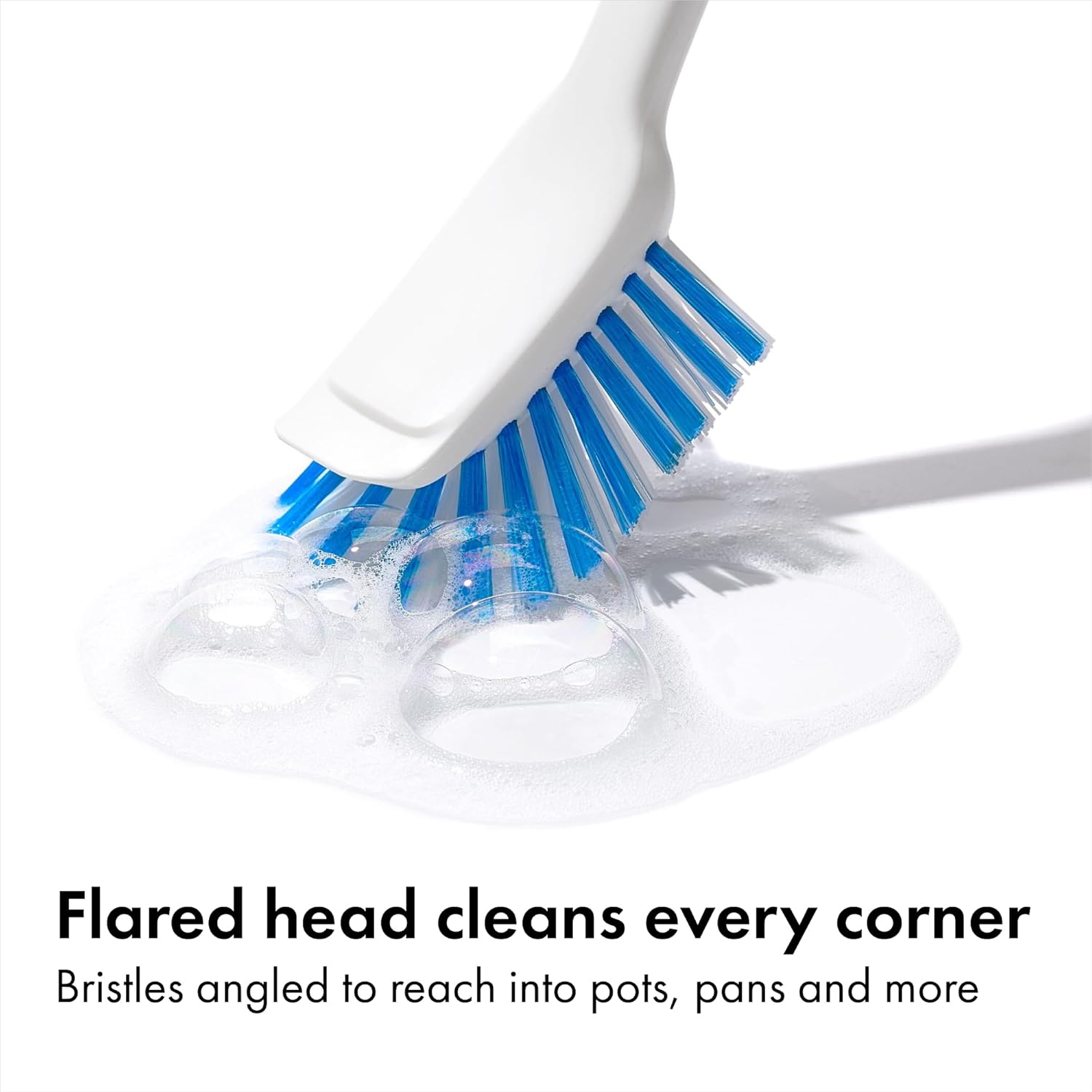 OXO Good Grips Dish Brush – Caregiver-Friendly Kitchen Sink Tool with Non-Slip Wet Grip, Gentle Nylon Bristles for Delicate Pans