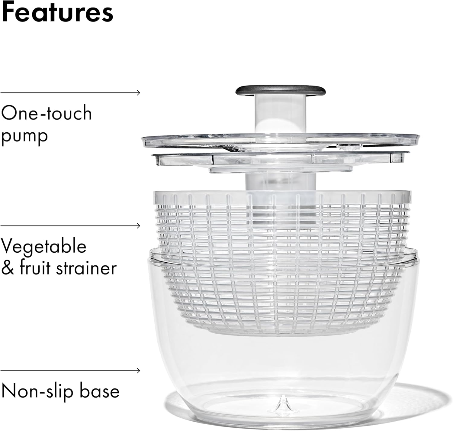OXO Good Grips Salad Spinner | Thoughtful Housewarming Gift for New Homeowners | Family-Size 6.22 Quart