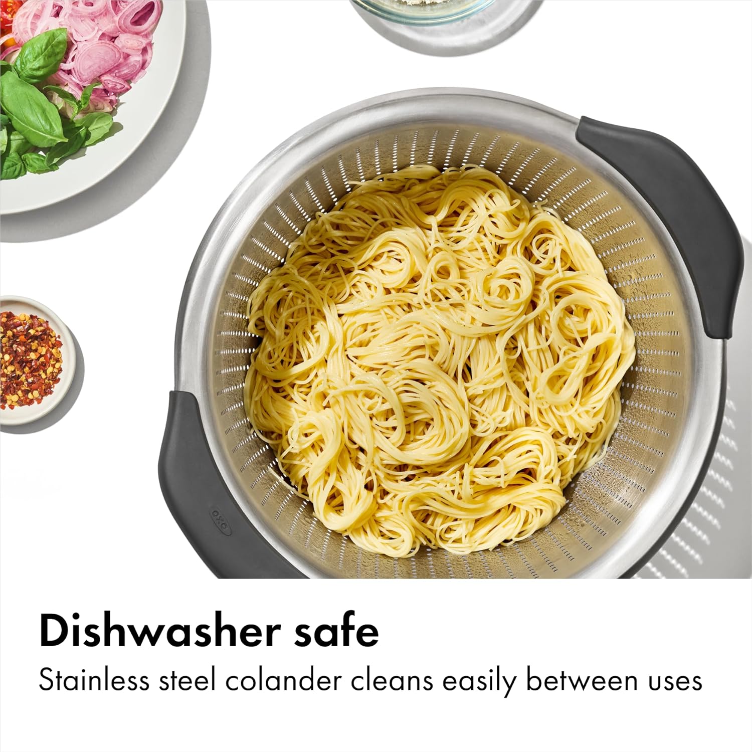 OXO Good Grips Stainless Steel Colander – Thoughtful Housewarming Gift, Stainless Strainer for Newlywed First Kitchens