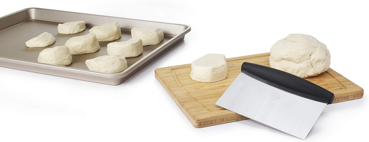 OXO Good Grips Stainless Steel Multi-Purpose Scraper & Chopper – Faster Prep Tool for Home Bakers, Dough Cutter and Vegetable Chopper in One