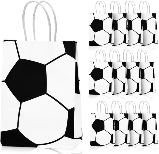 pack of 12 soccer-themed paper gift bags