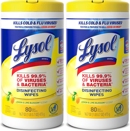 pack of 2 canisters with 80 wipes each (160 total) for high-volume usage