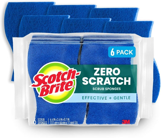 pack of 6 non-scratch scrubbing sponges for extended use over 18 weeks