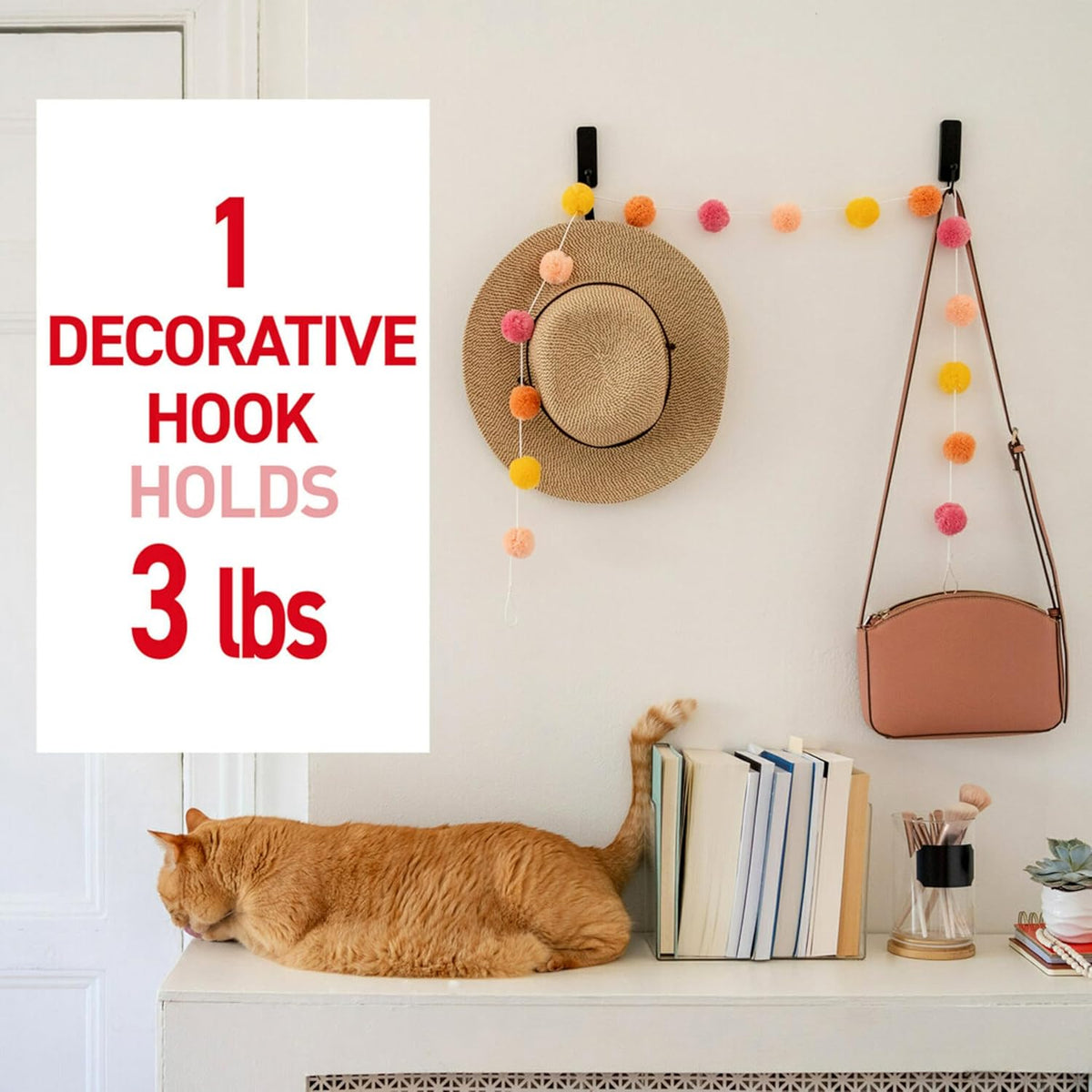 package includes 2 hooks and 4 medium adhesive strips