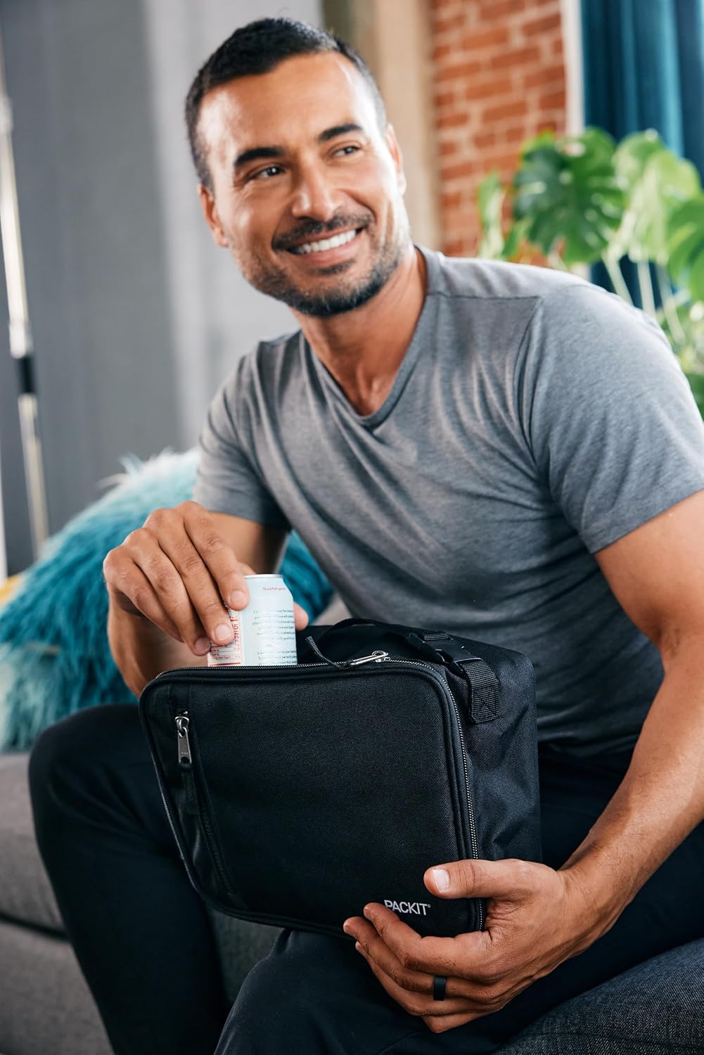 PackIt Freezable Classic Lunch Box – Trail-Ready Lunch Cooler for Day Hikes, Built-In Gel Wall