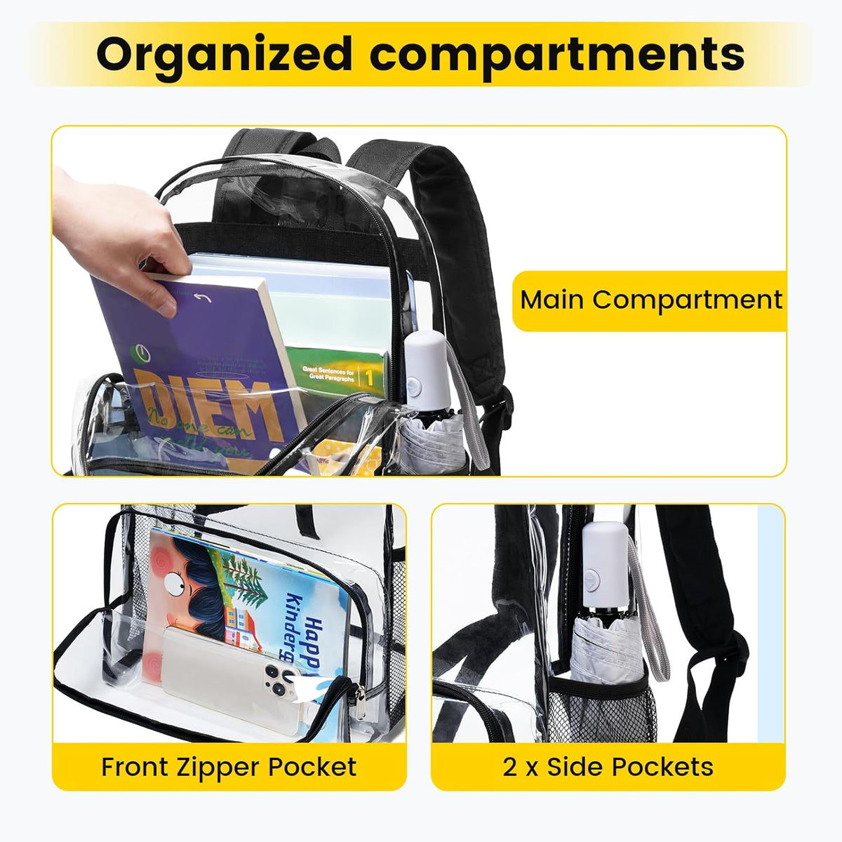padded adjustable shoulder straps with reinforced stitching