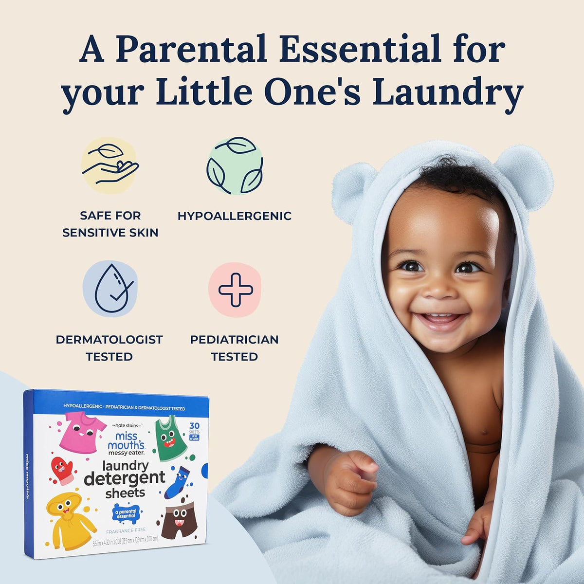 pairs with a dedicated miss mouth's messy eater stain treater for two-step stain fighting