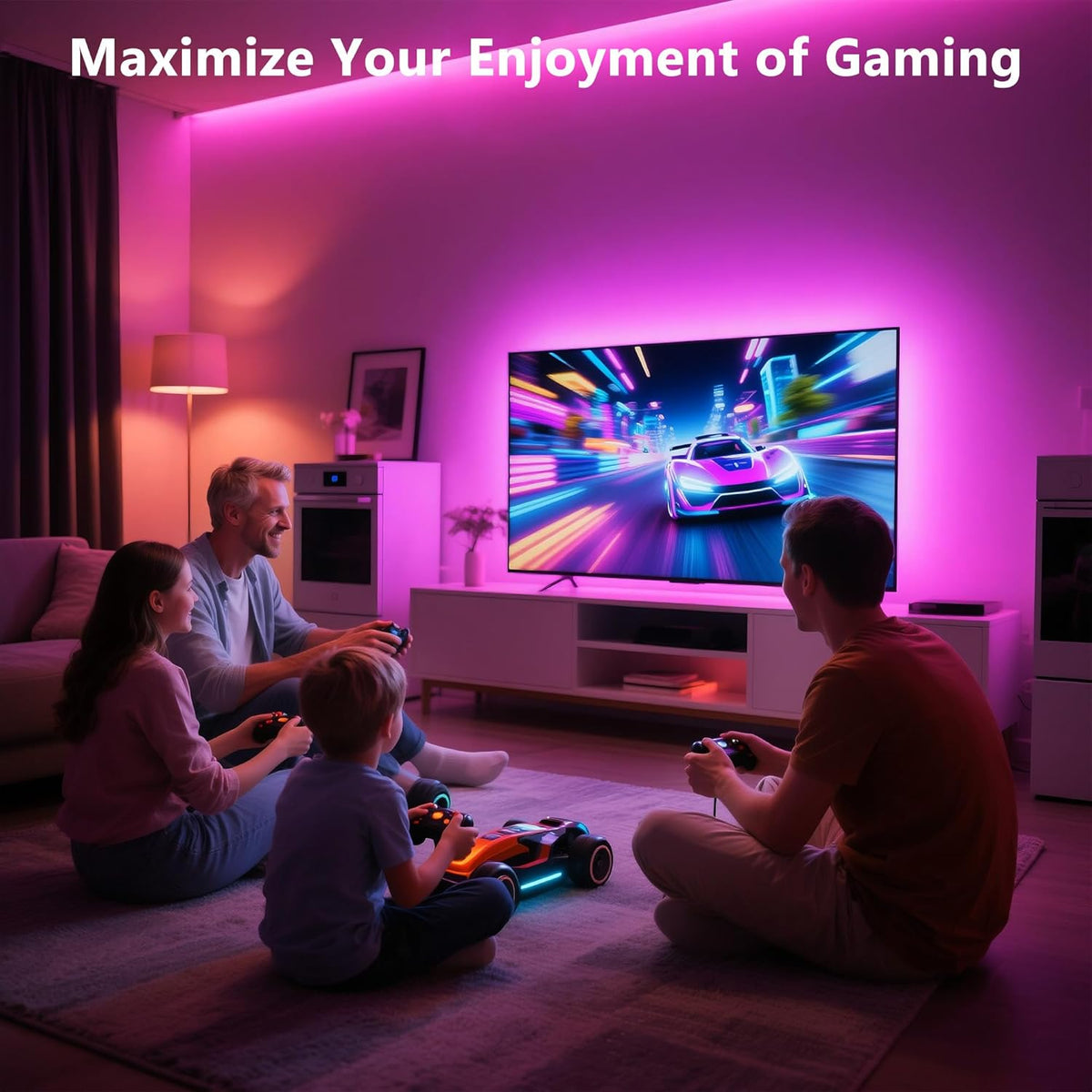 PANGTON VILLA LED Bias Light – Effortless Tool-Free TV Accent for Uncluttered Living Spaces