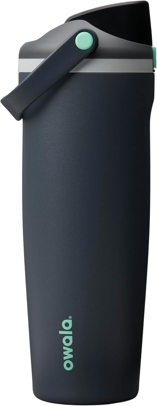 patented 2-in-1 freesip spout with integrated built-in straw and open swig option