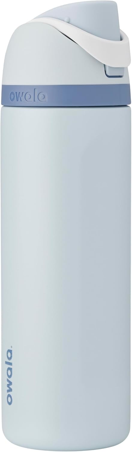patented freesip spout with built-in straw and wide-mouth tilt-to-swig opening