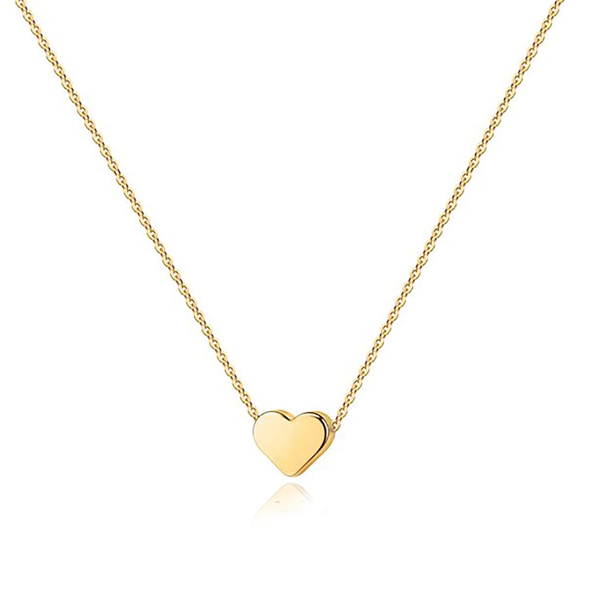 PAVOI 14K Gold Plated Cubic Zirconia Heart Necklace | Cute Dainty Love Pendant Necklaces for Women - Valentines Day Trendy Jewelry