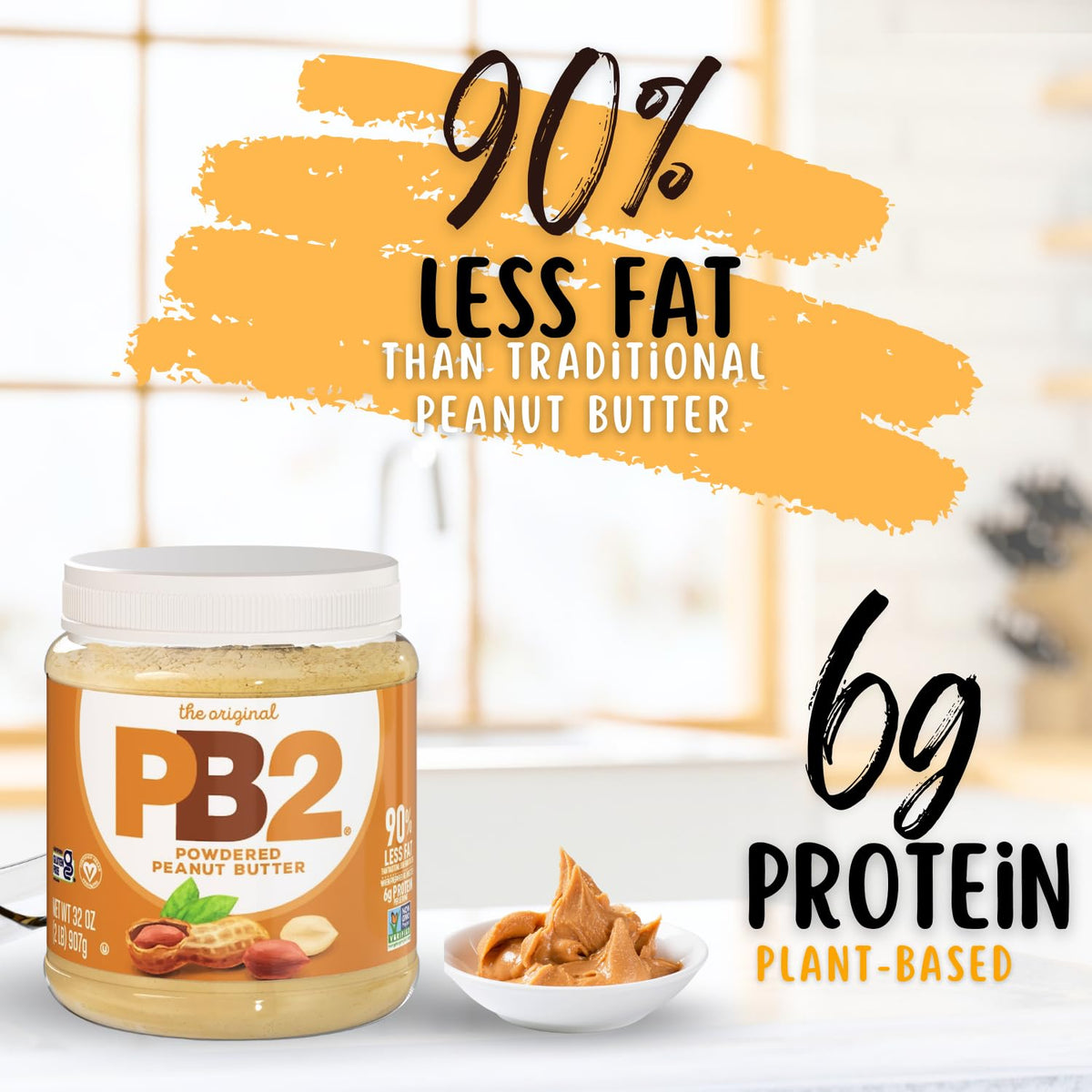 PB2 Powdered Chocolate Peanut Butter with Cocoa – Lightweight Camping Jar for Trail and Travel Pantry