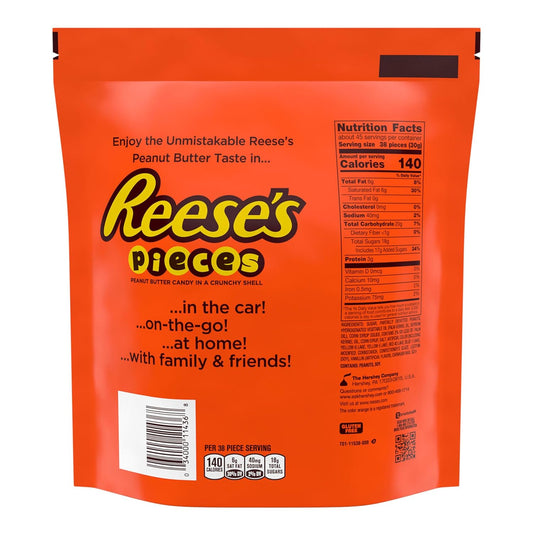peanut butter center coated in colorful crunchy candy shell