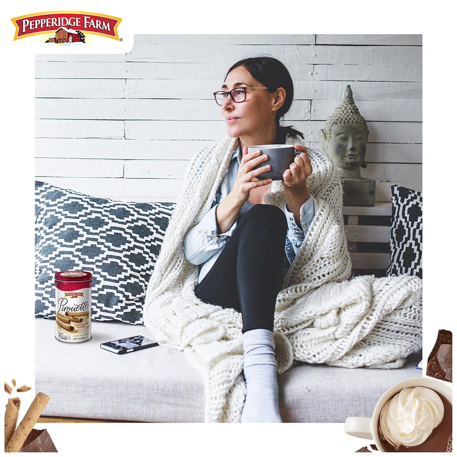 Pepperidge Farm Pirouette Wafers - Decorative Tin Treat That Doubles as Stylish Kitchen Counter Storage