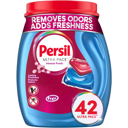 Persil Ultra Pacs Intense Fresh Laundry Detergent – Premium Everyday Clean for Upscale Family Laundry Room, Fabric-Protecting 100 Count