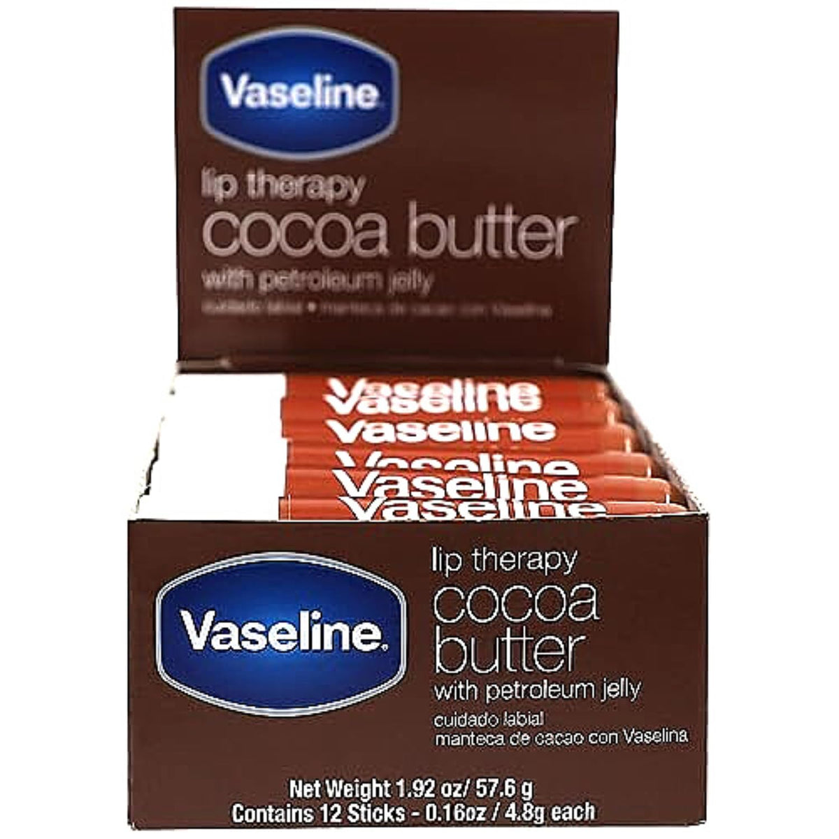 petroleum jelly base with cocoa butter for long-lasting moisture sealing