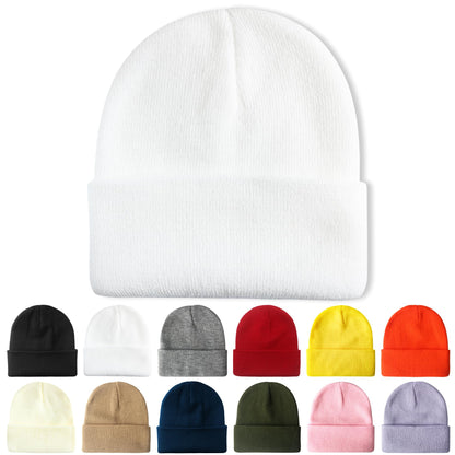 PFFY Beanie for Men Women Unisex Knit Cuffed Plain Winter Beanies Hats Skull Cap