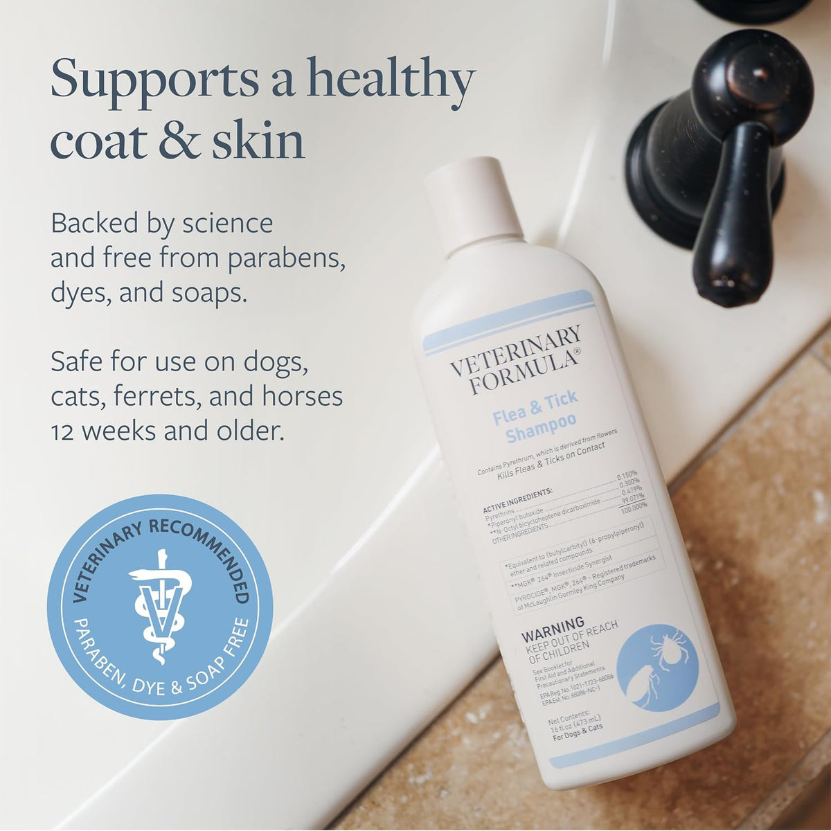 ph balanced for pet skin (versus acidic human shampoos)