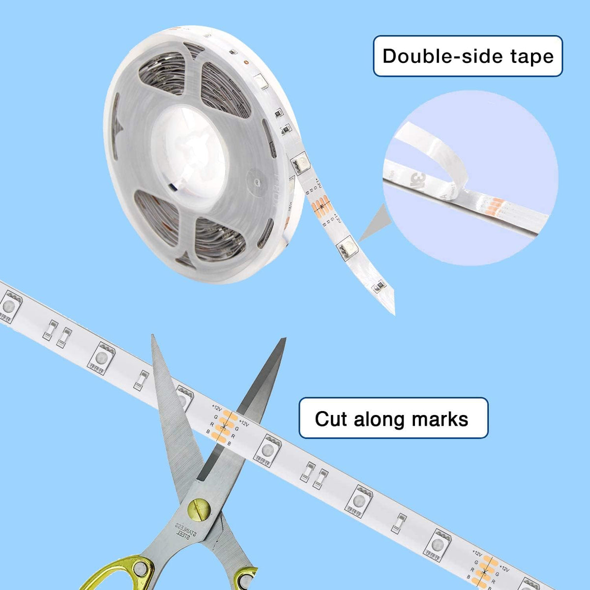 phopollo Bluetooth LED Strip Lights – Low Heat LED Strip Safe for Nursery Nighttime Use, No Fire Risk or Hot Surface