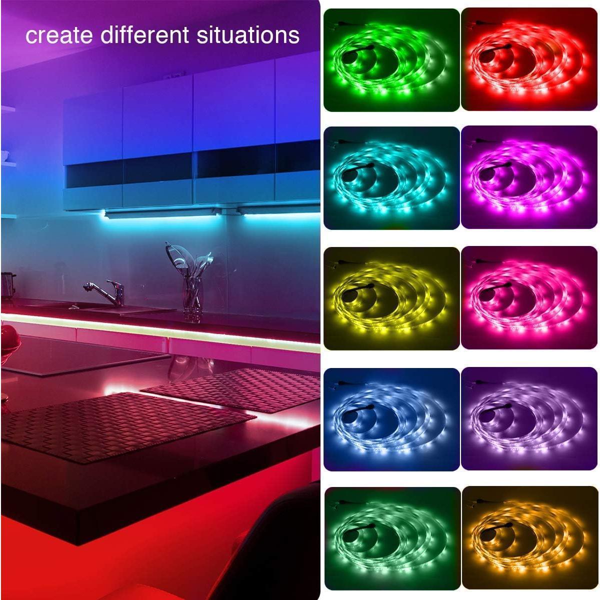 PHOPOLLO Music Sync LED Strip Lights – Calming Ambient Strip for Mindfulness and Bath Time