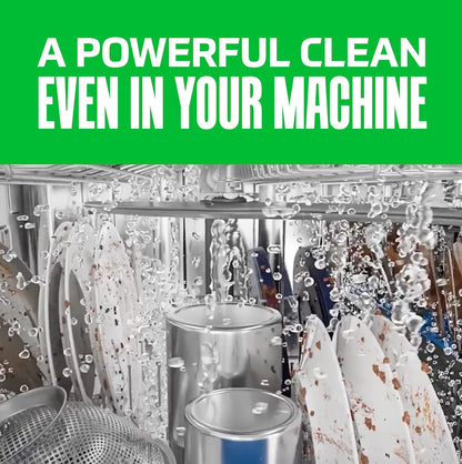 phosphate-free, plumbing- and machine-safe formula in fresh lemon scent