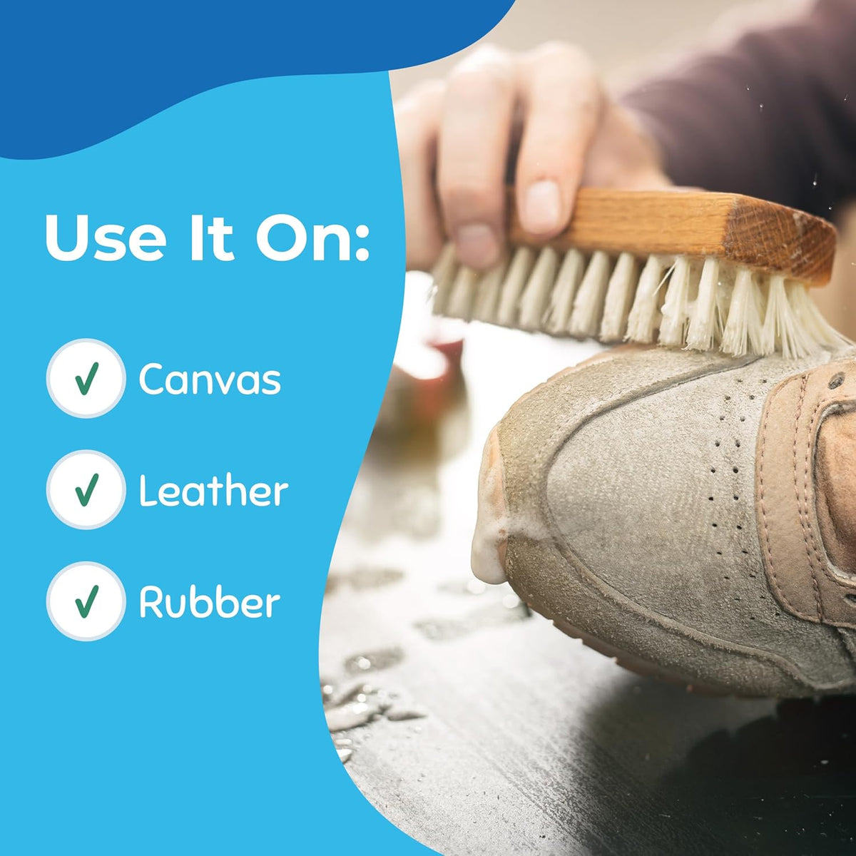 physical scrubber accessory for tackling ground-in scuffs and sole-edge grime
