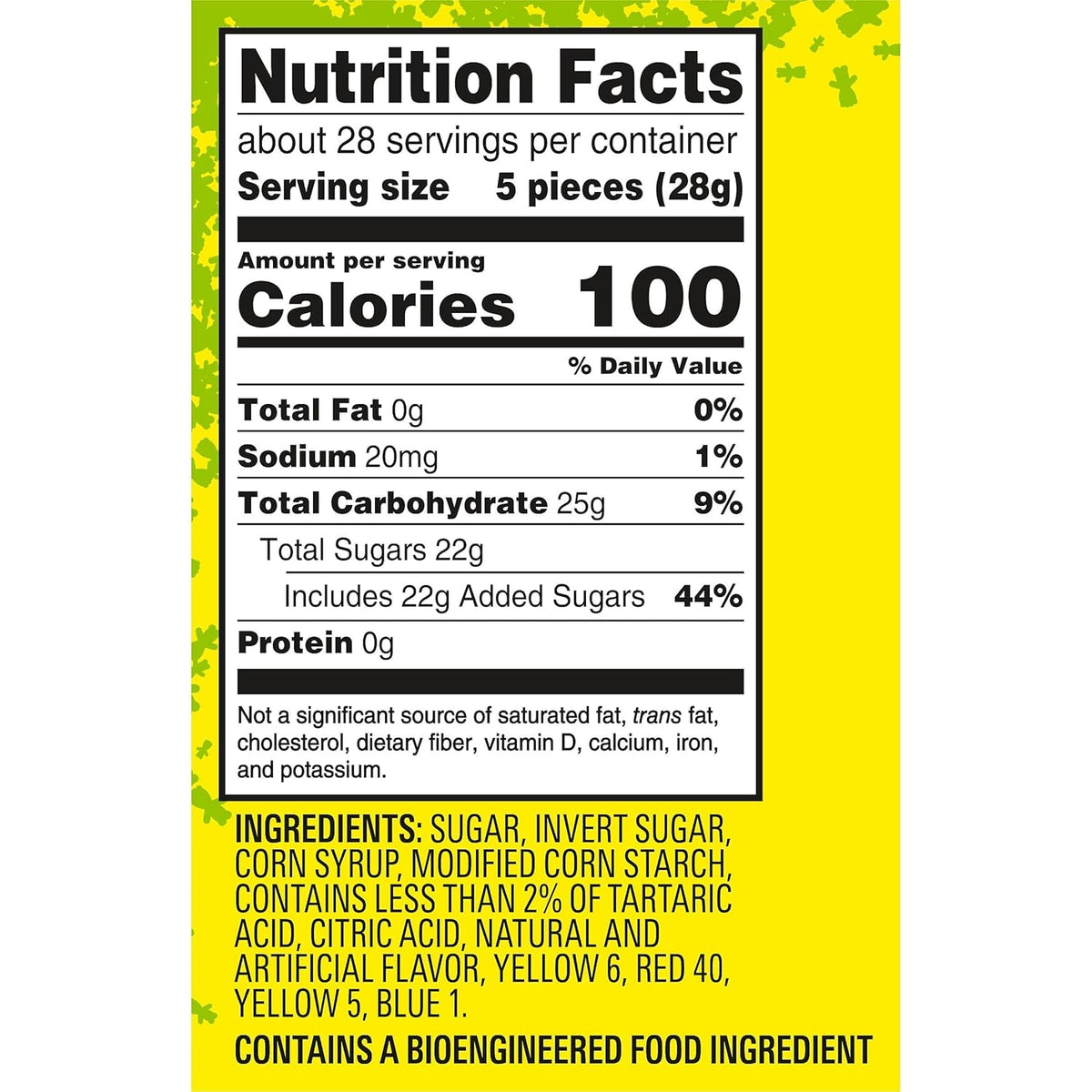 pieces sized 2x larger than original sour patch kids