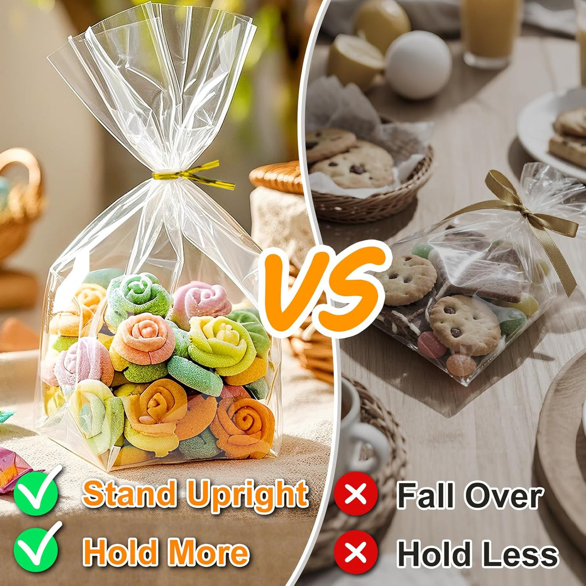 PigPotParty Clear Goodie Bags 7x10 – Safe, Odorless Favor Bags for Trick-or-Treaters, Sports Events, and School Concessions